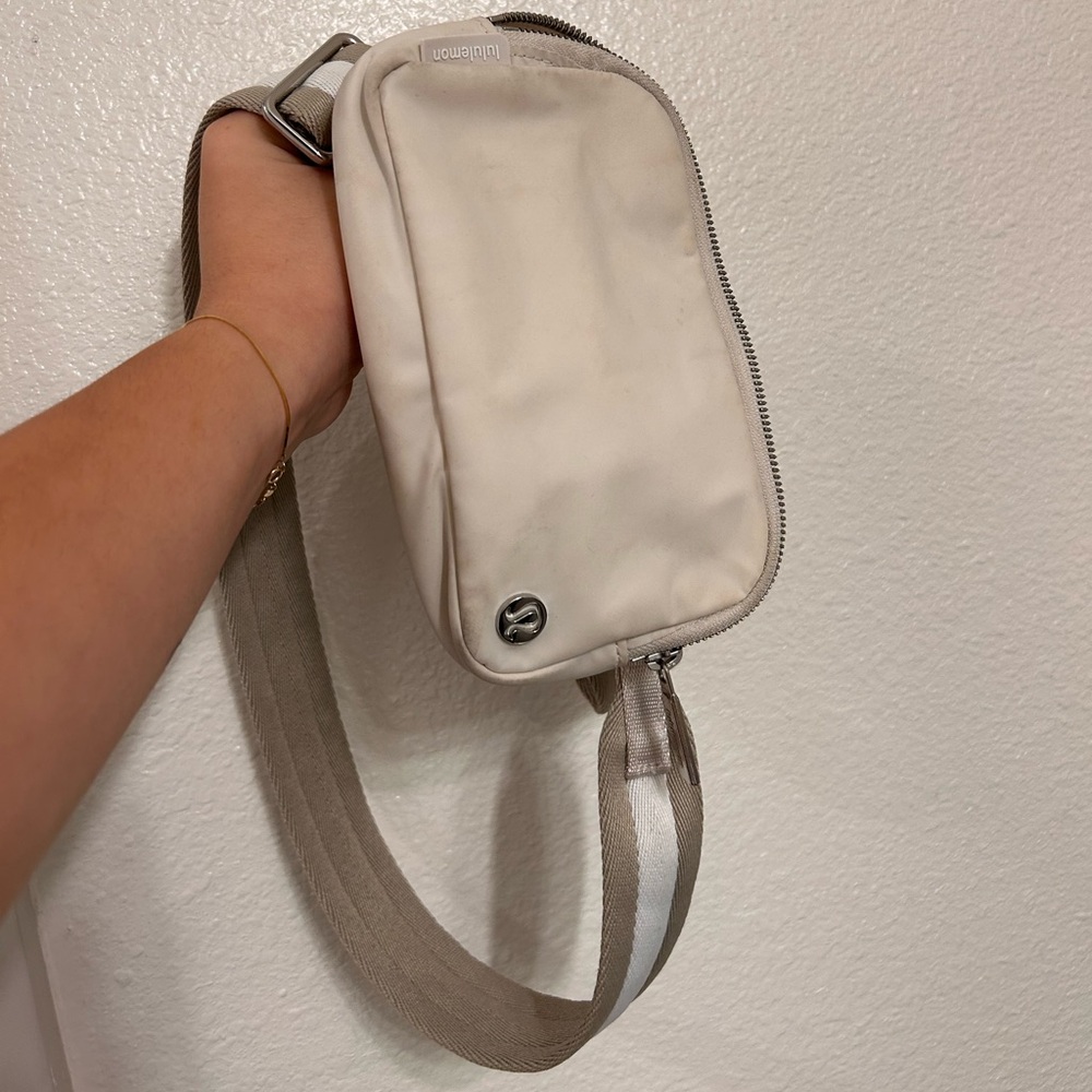 White opal lululemon belt bag